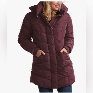Steve Madden Women's Puffer Coat - Deep Burgundy